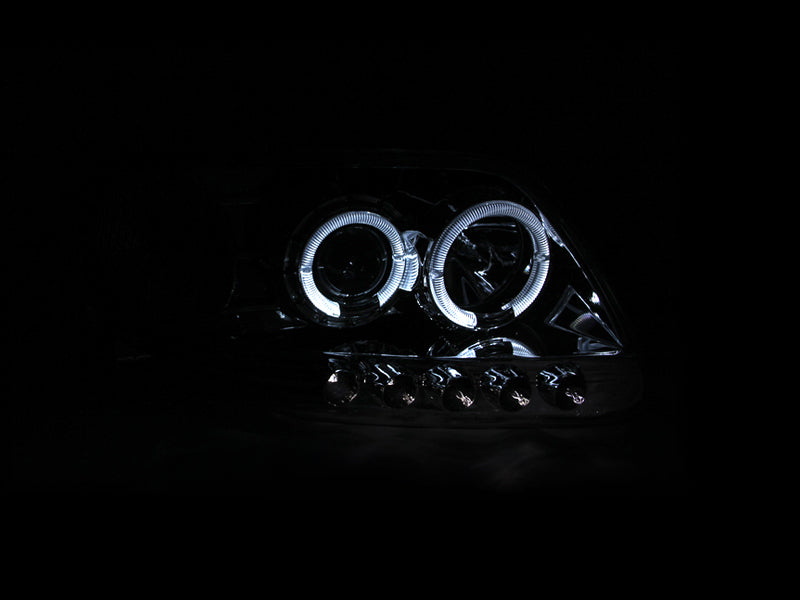 ANZO 1997.5-2003 Ford F-150 Projector Headlights w/ Halo and LED Chrome 1pc-SR1 Performance