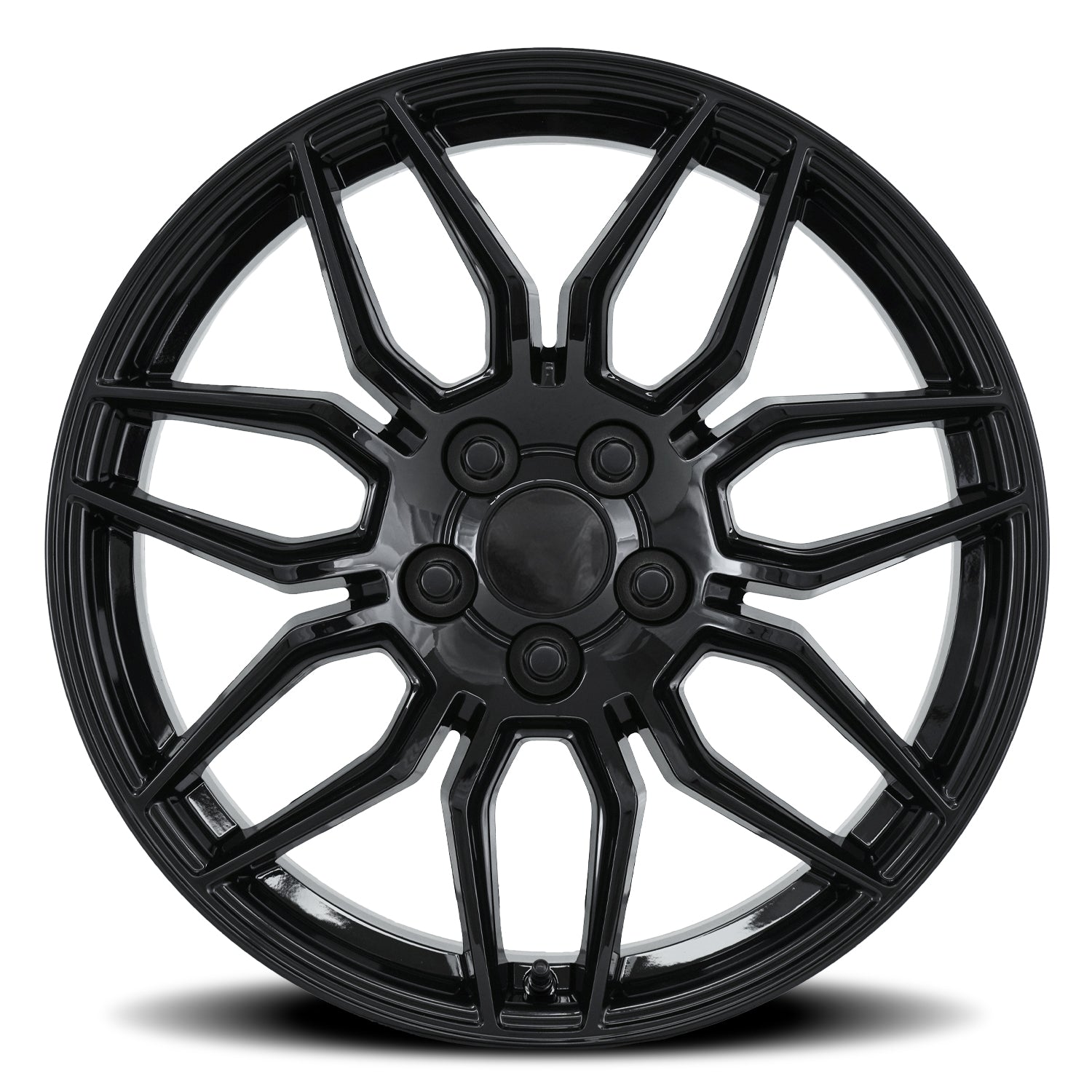 FR 401 – C8 ZO6 CORVETTE REPLICA WHEELS-Gloss Black 19x8.5 5x120 + 38 HB 66.9