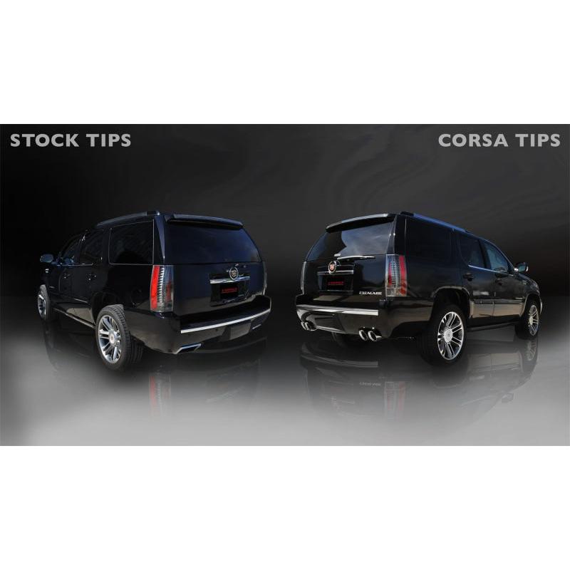 Corsa 2012-2014 Cadillac Escalade DUB 6.2L V8 Polished Sport Cat-Back Exhaust-SR1 Performance