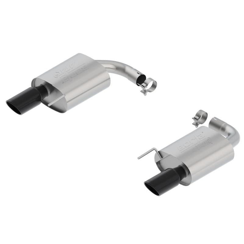 Borla Atak S Rear Section 15-17 Ford Mustang GT 5.0L V8 MT/AT 2.5in pipe 4in tip (Black Chrome)-SR1 Performance
