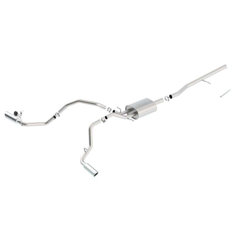 Borla 14 Silv/Sierra C/B Exh ATAK 1500 5.3L V8 AT/MT 2&4WD Ext Cab Split Side Exit-SR1 Performance