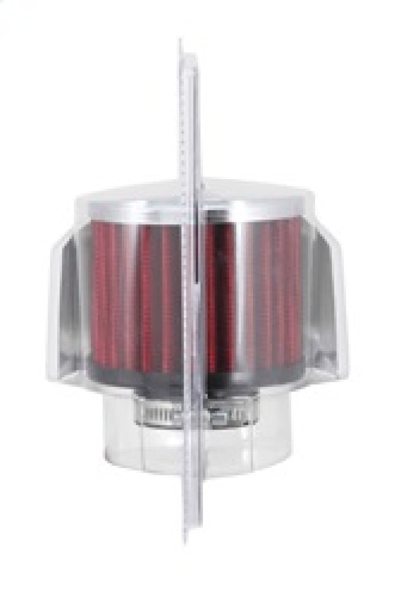 K&N 1.375in Flange ID x 3in OD x 2.5in Height Clamp On Crankcase Vent Filter-SR1 Performance