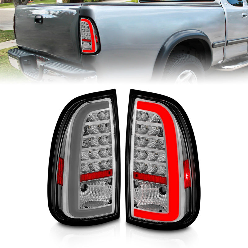 ANZO 00-06 Toyota Tundra LED Taillights w/ Light Bar Chrome Housing Clear Lens-SR1 Performance