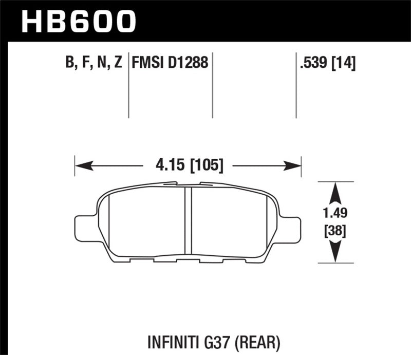 Hawk Infiniti G35 Sport/G37 / 08-10 Nissan Rogue / 07-09 Sentra SE-R / 10 Sentra SE-R M/T Performanc-SR1 Performance
