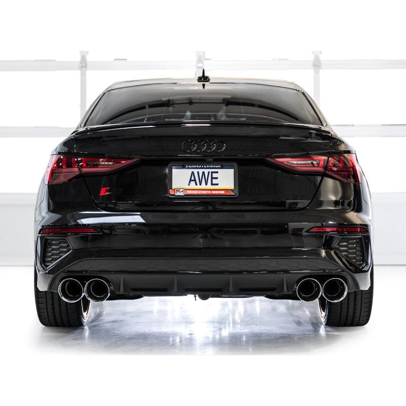 AWE 22-24 Audi 8Y S3 Touring Edition Exhaust - Chrome Silver Tips-SR1 Performance