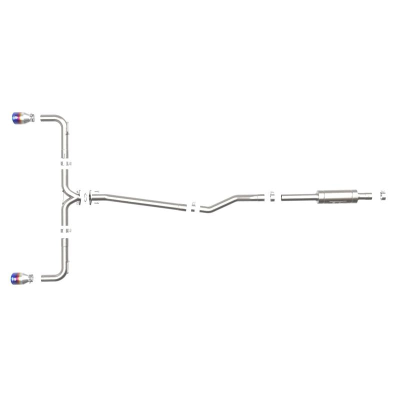 aFe Takeda 2-1/2in 304 SS Cat-Back Exhaust w/ Blue Flame Tips 14-18 Mazda 3 L4 2.0L/2.5L-SR1 Performance