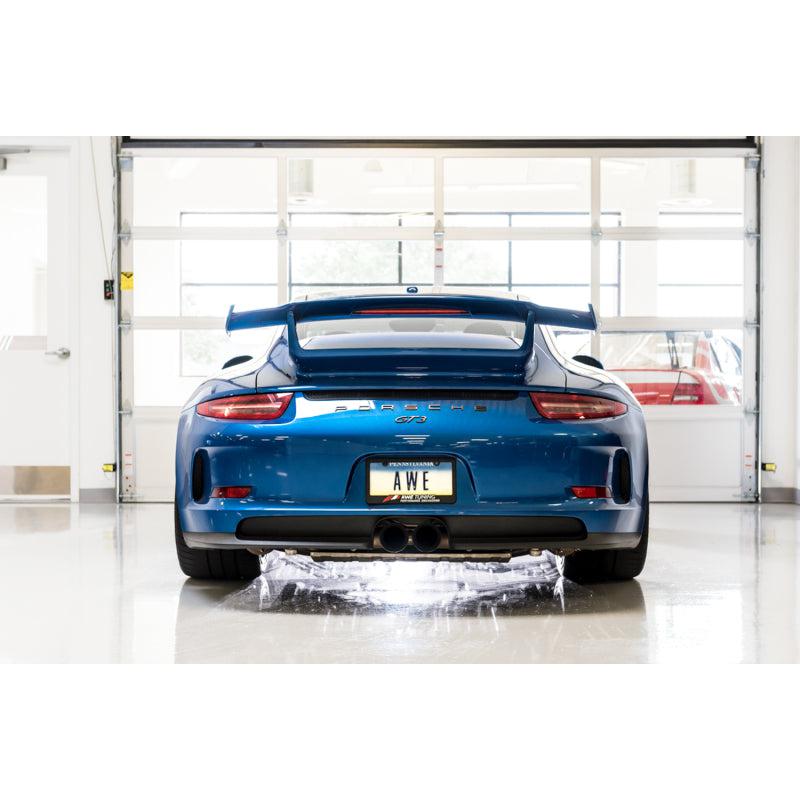 AWE Tuning Porsche 991 GT3 / RS Center Muffler Delete - Diamond Black Tips-SR1 Performance