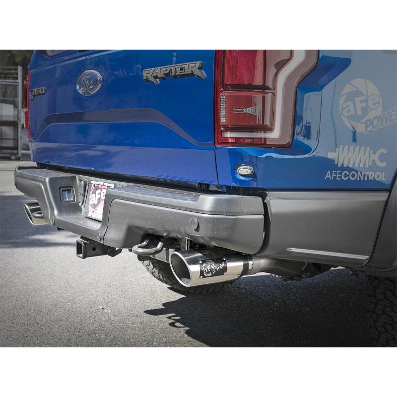 aFe MACHForce-XP 3in to 3-1/2in 304 SS Cat-Back Exhaust w/Polished Tips 17-18 Ford F-150 Raptor 3.5L-SR1 Performance