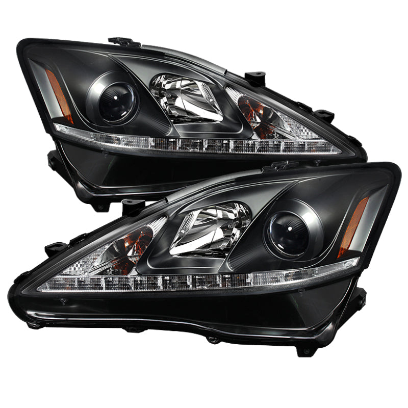 Spyder Lexus IS 250/350 2006-2010 Projector Headlights DRL Black PRO-YD-LIS06-DRL-BK-SR1 Performance