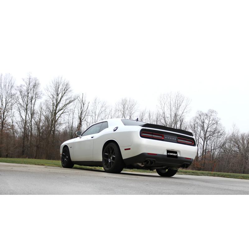 Corsa 2015-2017 Dodge Challenger Sport Cat-Back Dual Rear Exit with Twin 3.5in Polished Pro-Seri-SR1 Performance