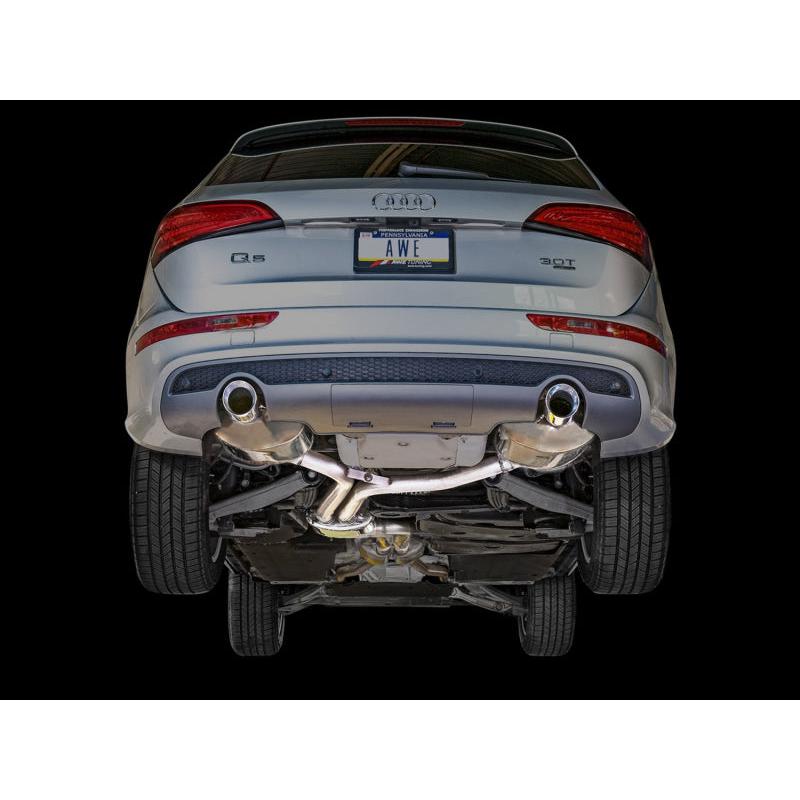 AWE Tuning Audi 8R Q5 3.0T Touring Edition Exhaust Dual Outlet Chrome Silver Tips-SR1 Performance