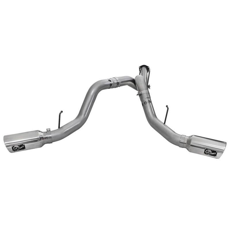 aFe LARGE BORE HD 4in 409-SS DPF-Back Exhaust w/Polished Tip 11-14 Ford Diesel Trucks V8-6.7L (td)-SR1 Performance