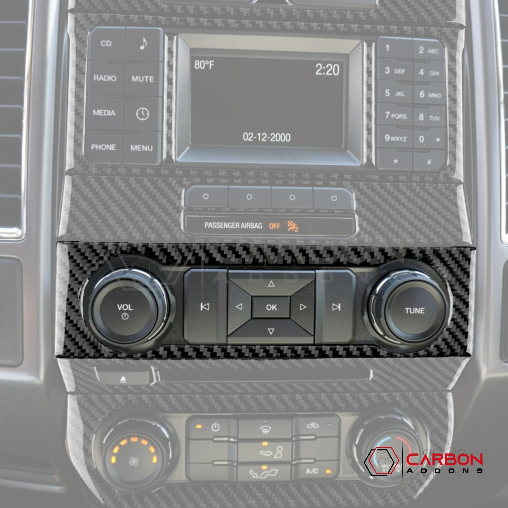 2015-2020 F150 Real Carbon Fiber Radio Control Trim overlay