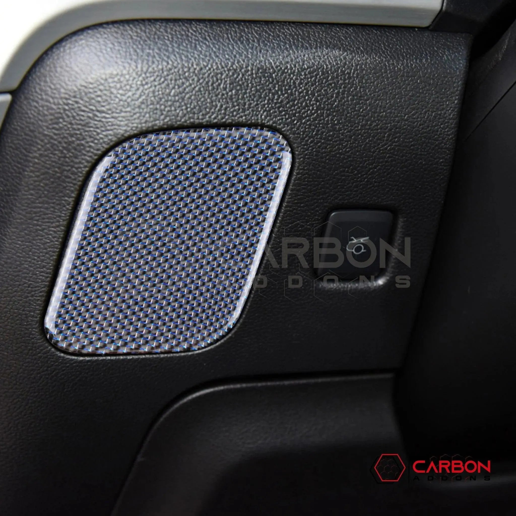 2015-2023 Mustang Reflective Carbon Fiber Driver Side Dash Trim Overlay - carbonaddons Carbon Fiber Parts, Accessories, Upgrades, Mods