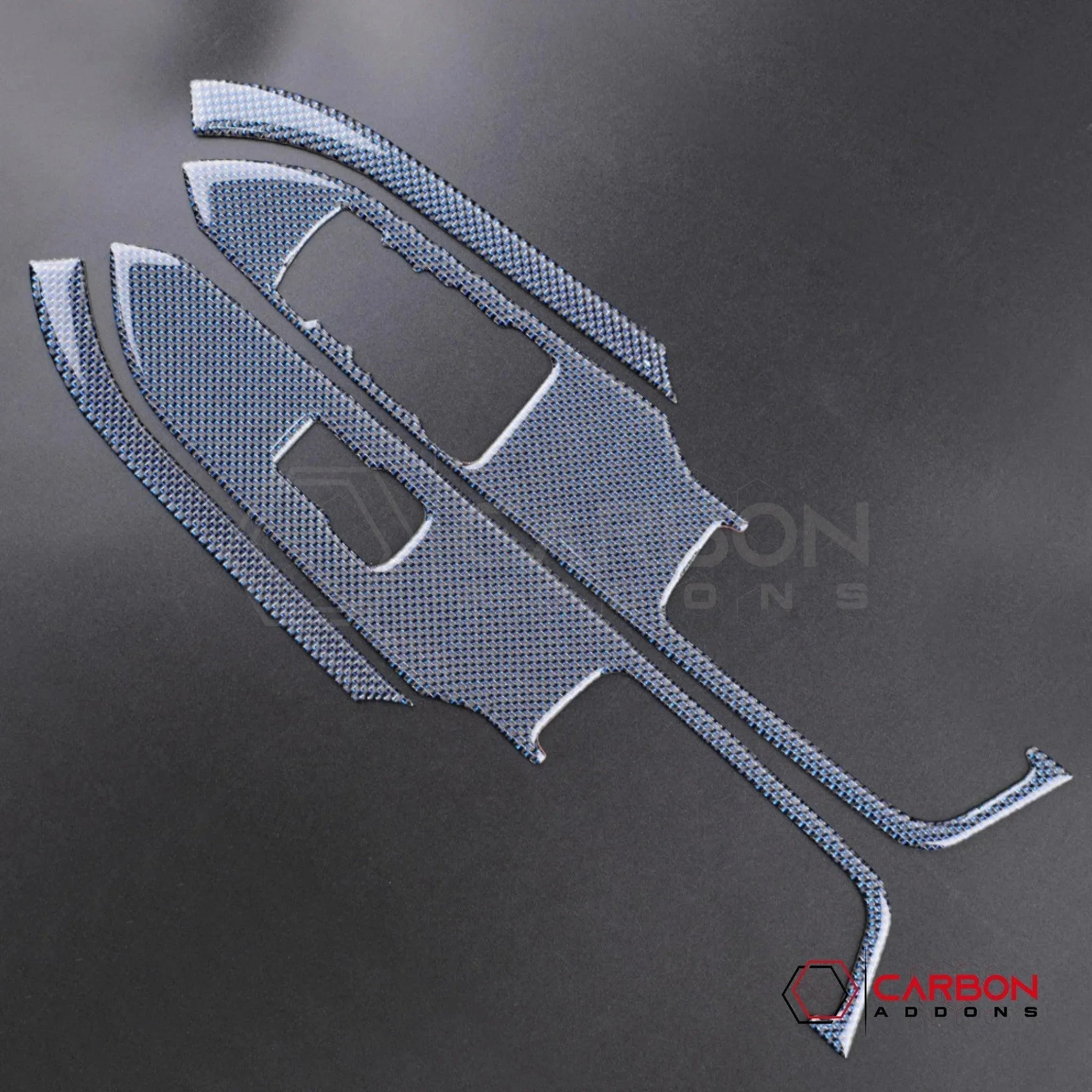 2015-2023 Mustang Reflective Carbon Fiber Window Switch Trim Overlay - carbonaddons Carbon Fiber Parts, Accessories, Upgrades, Mods
