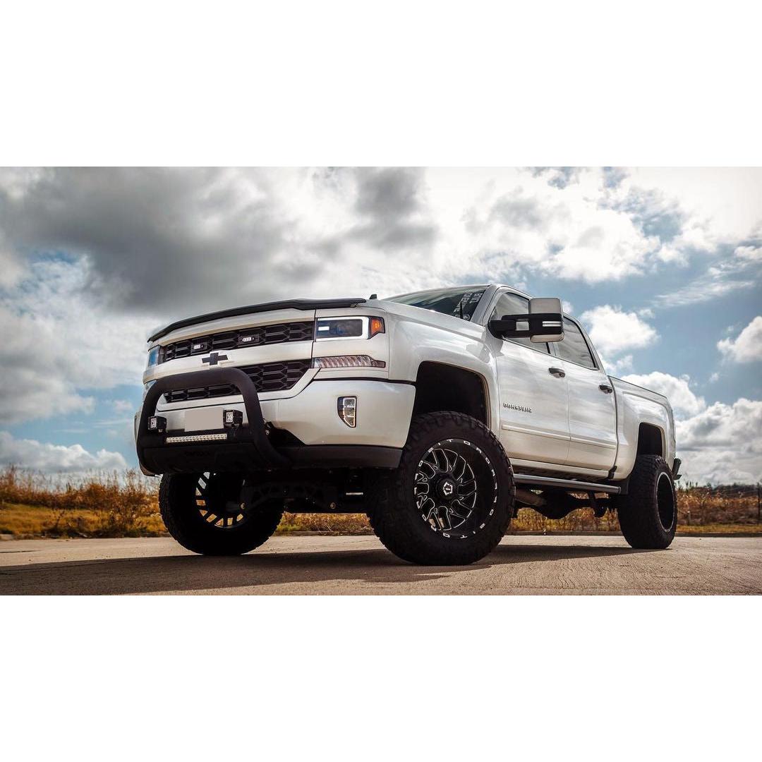 2016-2018 Chevy Silverado 1500 - Front BUMPERSHELLZ™ -Chrome Delete Bumper Cap Kit