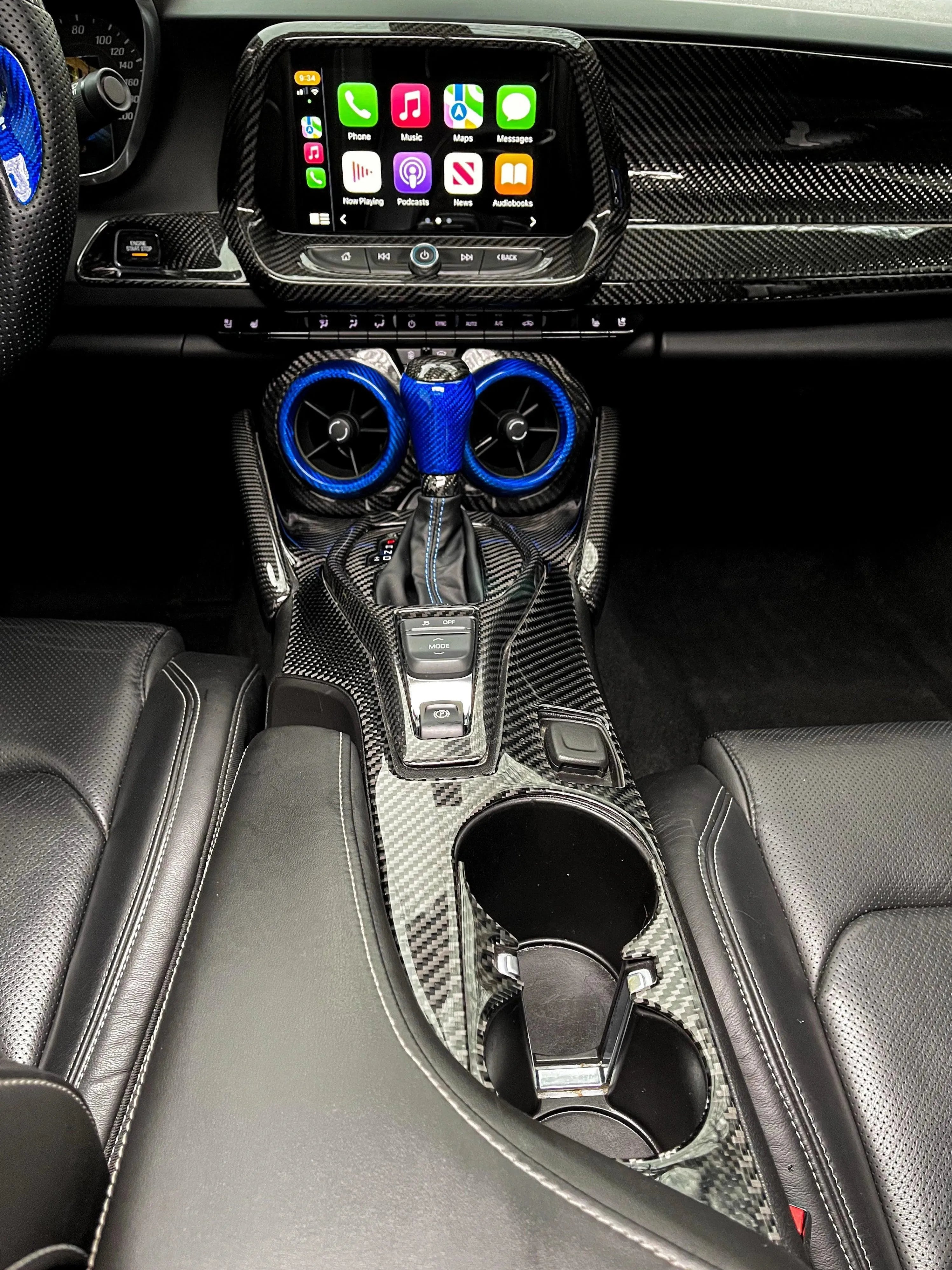 2016-2024 Camaro Carbon Fiber Center Console AC Vent Covers - carbonaddons Carbon Fiber Parts, Accessories, Upgrades, Mods
