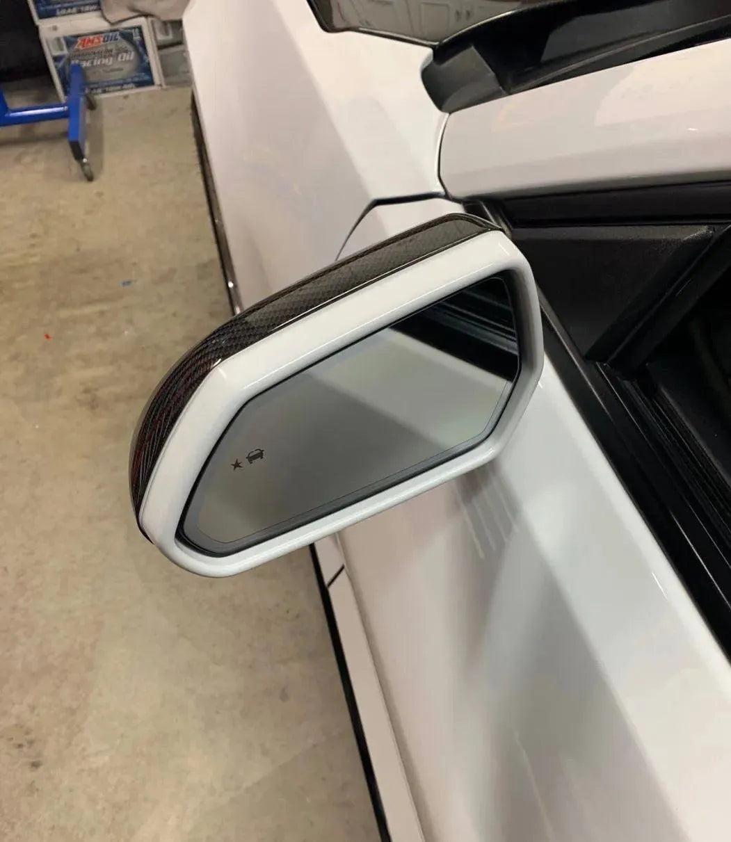 2016-2024 Camaro Carbon Fiber Mirror Covers - carbonaddons Carbon Fiber Parts, Accessories, Upgrades, Mods