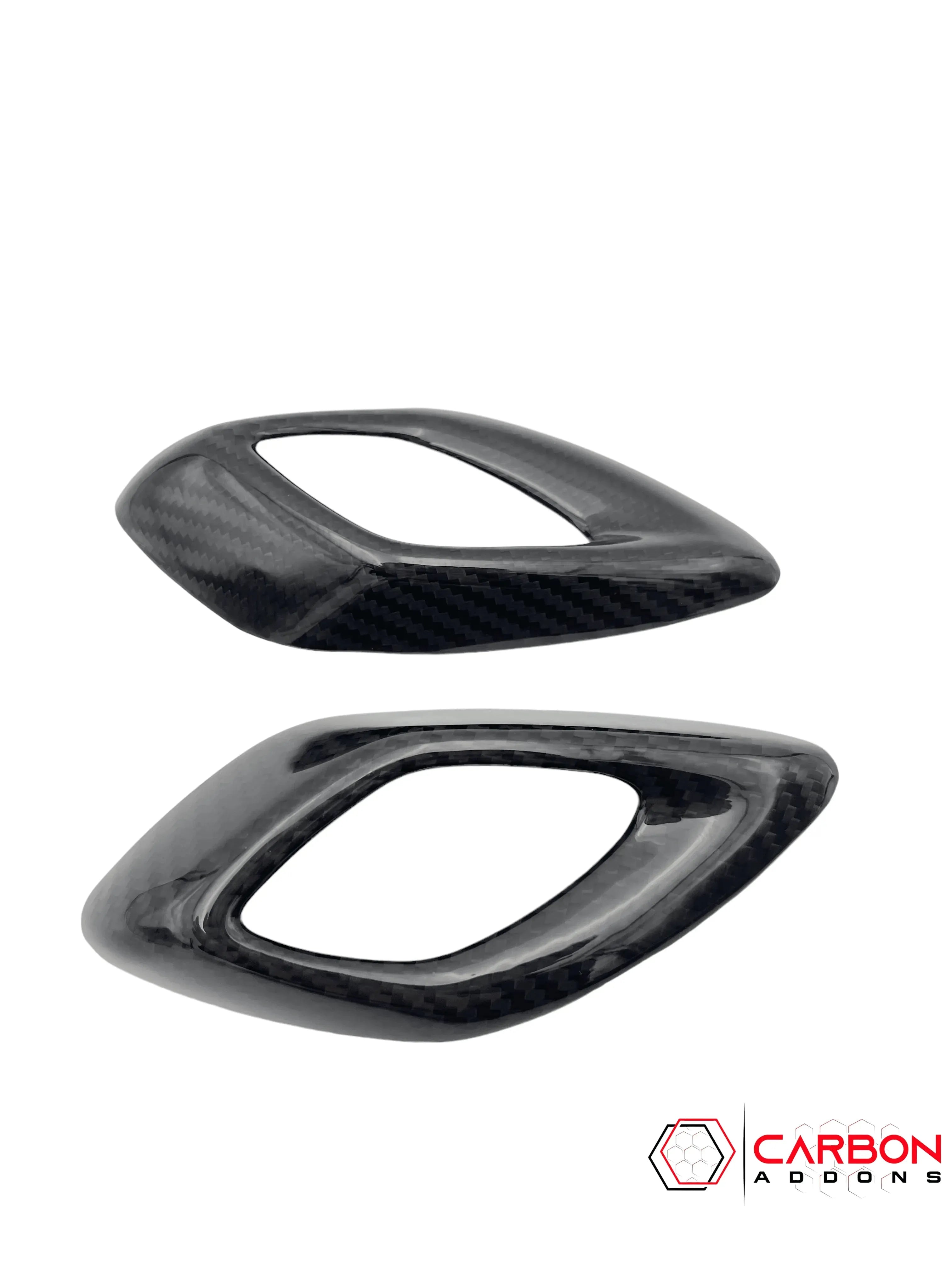2016-2024 Camaro Real Carbon Fiber Interior Door Handle Chrome Delete Cover - carbonaddons Carbon Fiber Parts, Accessories, Upgrades, Mods