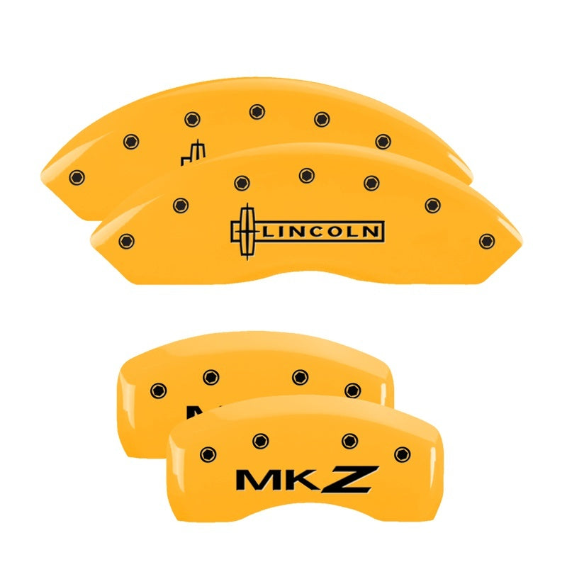MGP Yellow Aluminum Caliper Covers for Lincoln MKZ and Zephyr * Set of 4