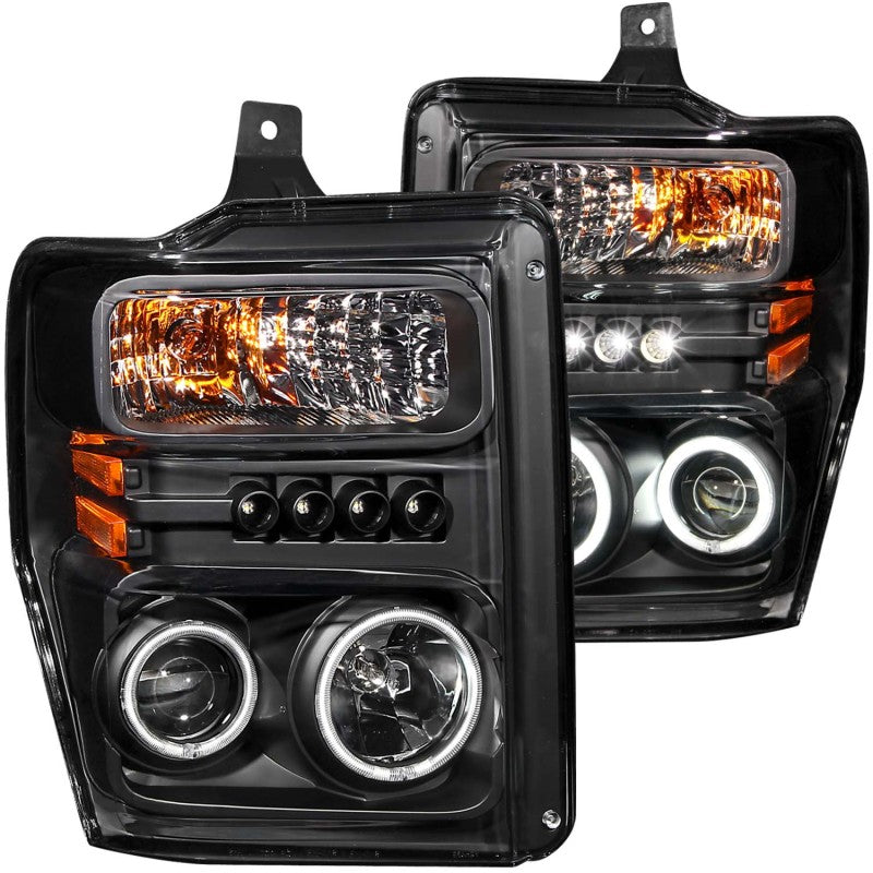 ANZO 2008-2010 Ford F-250 Projector Headlights w/ Halo Black (CCFL)-SR1 Performance