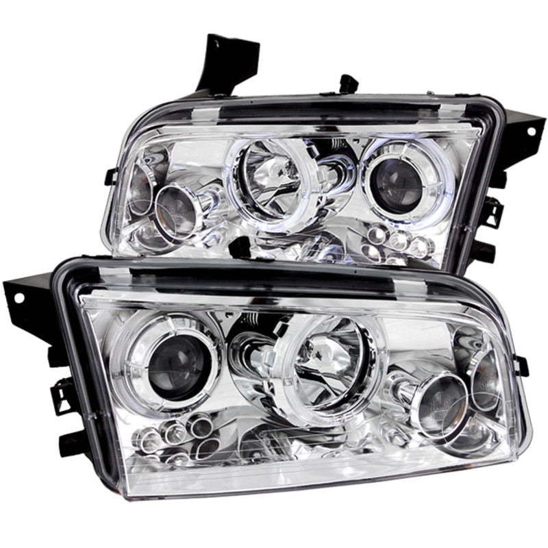 ANZO 2006-2010 Dodge Charger Projector Headlights w/ Halo Chrome-SR1 Performance