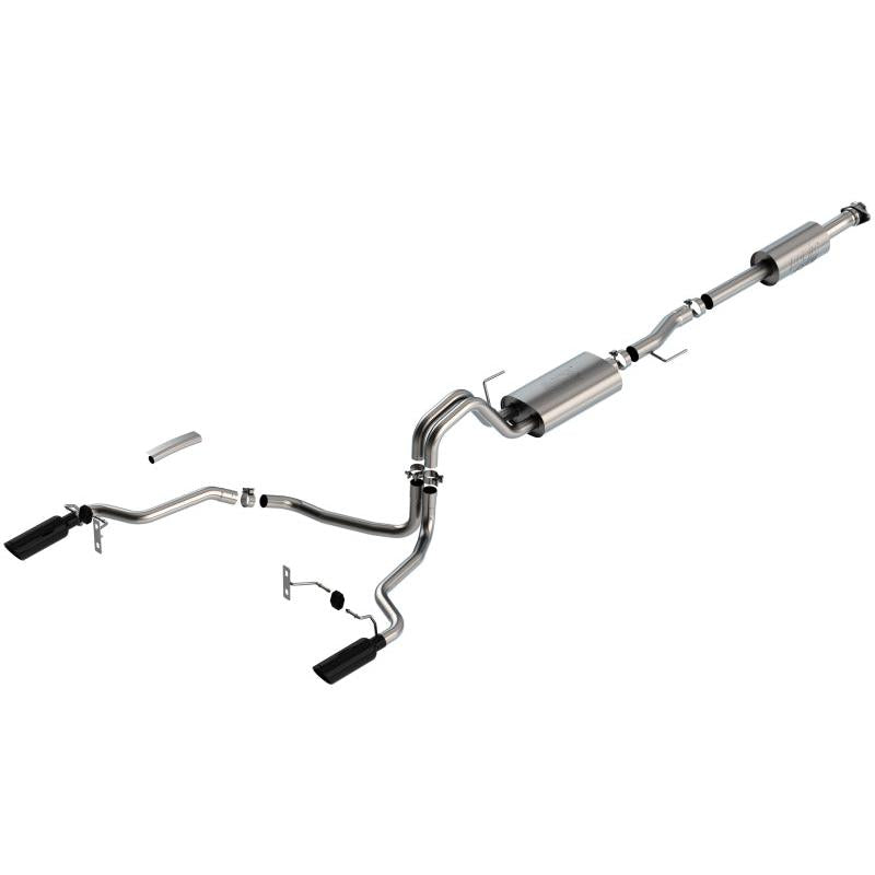 Borla F-150 2021 3.3L CC SB EC STB XL/XLT/Lariat/KR/Plnm/LTD 3/2.25 SRE Cat-Back ATAK Black CHR Tips-SR1 Performance