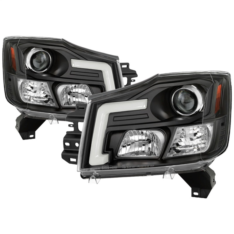 Spyder 04-15 Nissan Titan / 04-07 Nissan Armada V2 Projector Headlights - Black PRO-YD-NTI04-DRL-BK-SR1 Performance