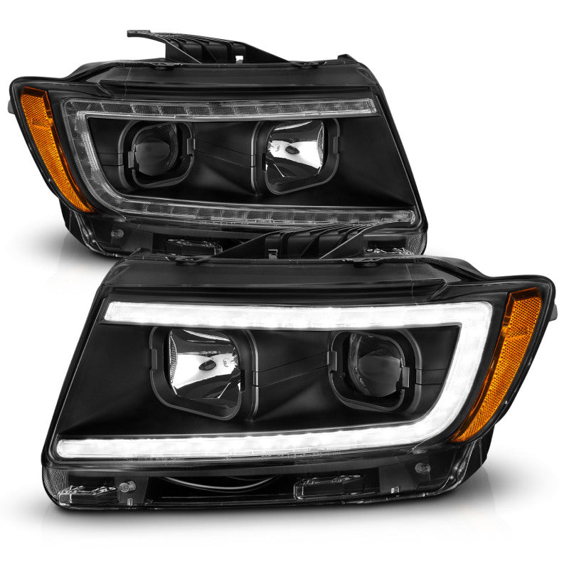 ANZO 11-13 Jeep Grand Cherokee (Factory Halogen Only) Projector Headlights w/Light Bar Swtchbk Black-SR1 Performance