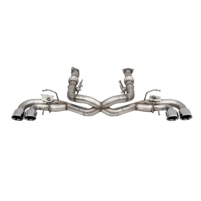 Corsa 2020-2024 Corvette C8 3in Valved Cat-Back 4.5in Pol Quad Tips - Fits Factory NPP Exhaust w/AFM-SR1 Performance
