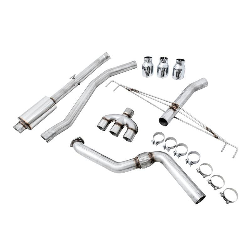AWE Tuning 2017+ Honda Civic Type R Track Edition Exhaust w/Front Pipe & Triple Chrome Silver Tips-SR1 Performance