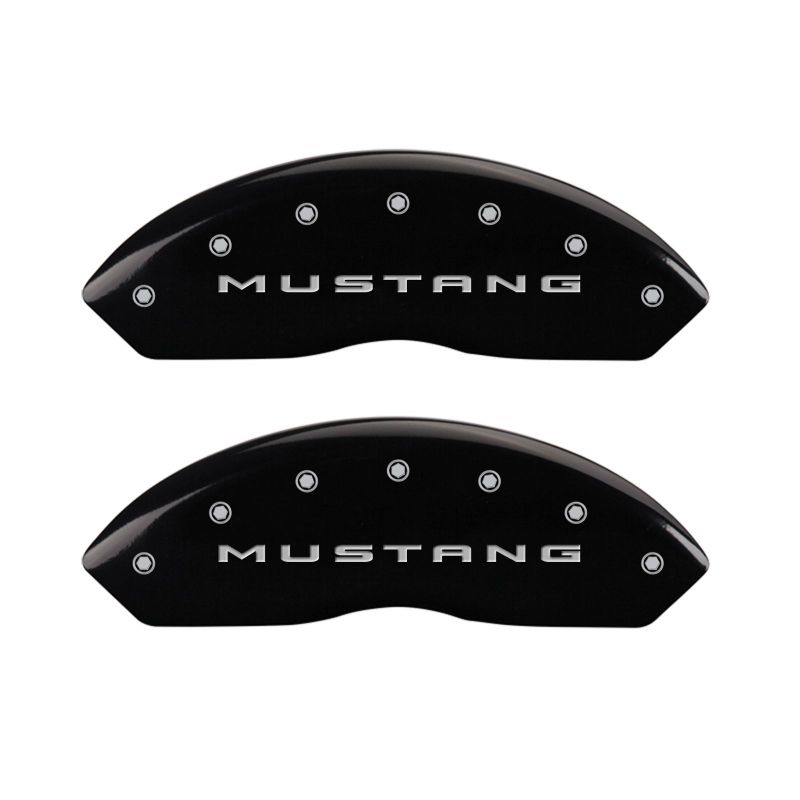 MGP 4 Caliper Covers Engraved Front 2015/Mustang Engraved Rear 2015/Bar & Pony Black finish slvr-SR1 Performance