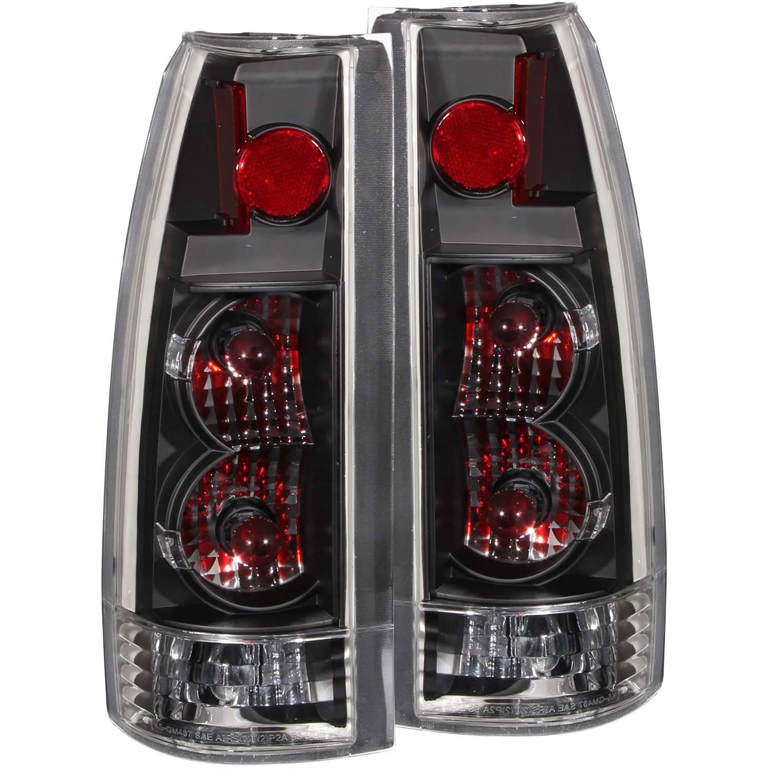 CHEVY/GMC C/K1500/2500 88-98 / C/K3500 88-00 / SUBURBAN 92-99 / BLAZER (FULL-SIZE) 92-94 / TAHOE 95-99 / YUKON 92-99 / ESCALADE 99-00 TAIL LIGHTS BLACK G2