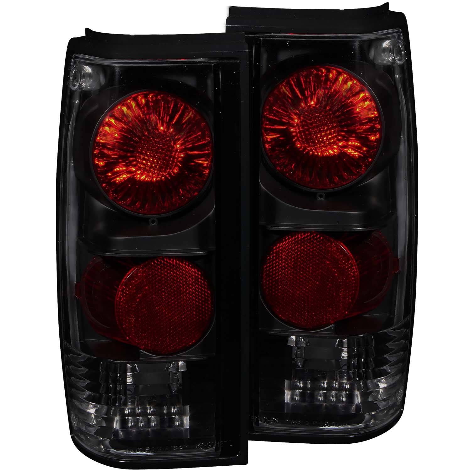 CHEVY S-10 82-93 / GMC SONOMA 91-93 TAIL LIGHTS CHROME DARK SMOKE LENS
