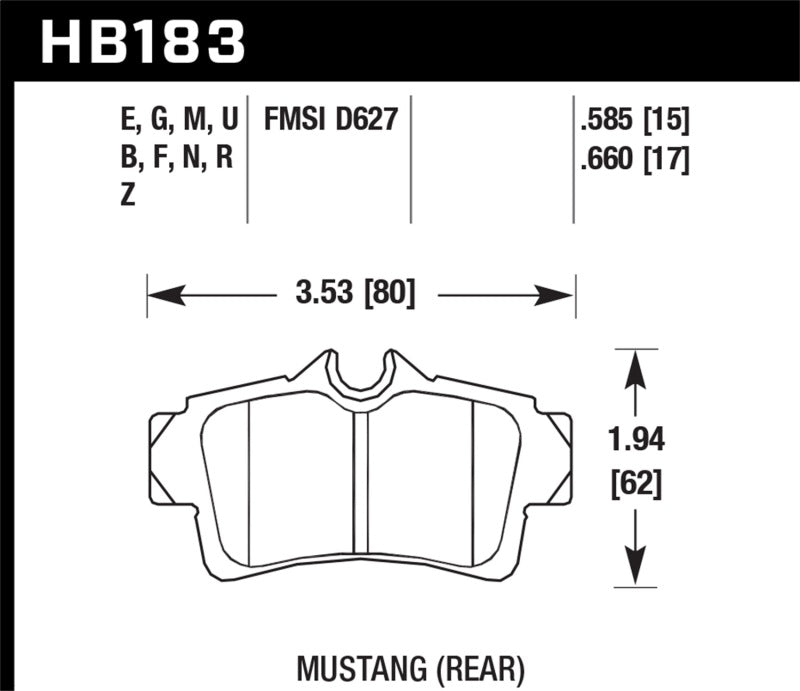 Hawk 94-04 Ford Mustang HPS Street Rear Brake Pads-SR1 Performance