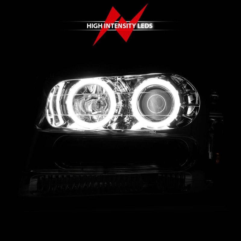 ANZO 02-09 Chevrolet Trailblazer Projector Headlights w/ Halo Chrome Housing (Non-LT Models)-SR1 Performance