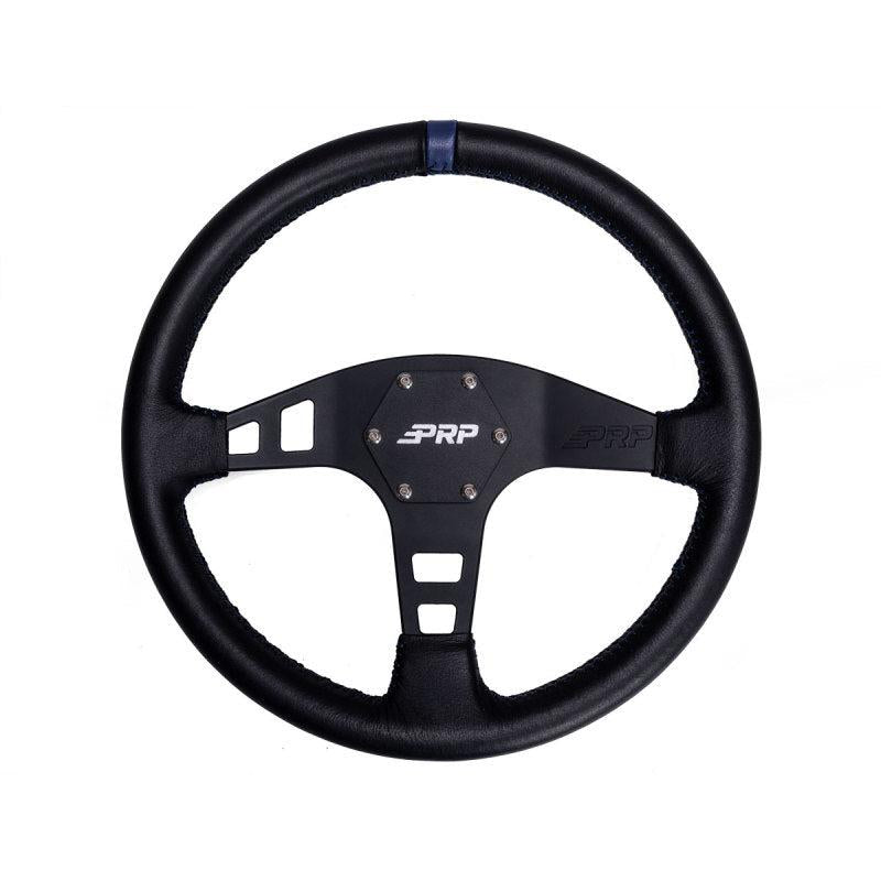 PRP Flat Leather Steering Wheel- Blue-SR1 Performance