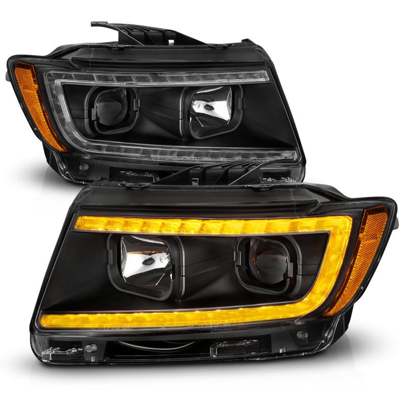 ANZO 11-13 Jeep Grand Cherokee (Factory Halogen Only) Projector Headlights w/Light Bar Swtchbk Black-SR1 Performance