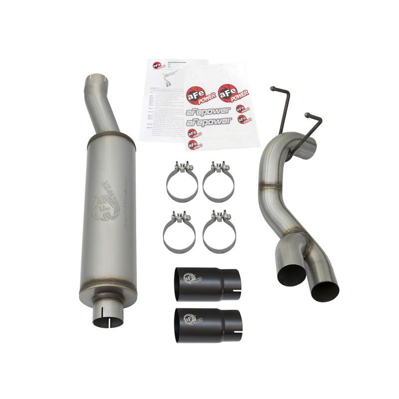 aFe Rebel Series 3-1/2in 409 SS Cat-Back Exhaust System w/Black Tip RAM 2500/3500 14-17 V8 6.4L-SR1 Performance
