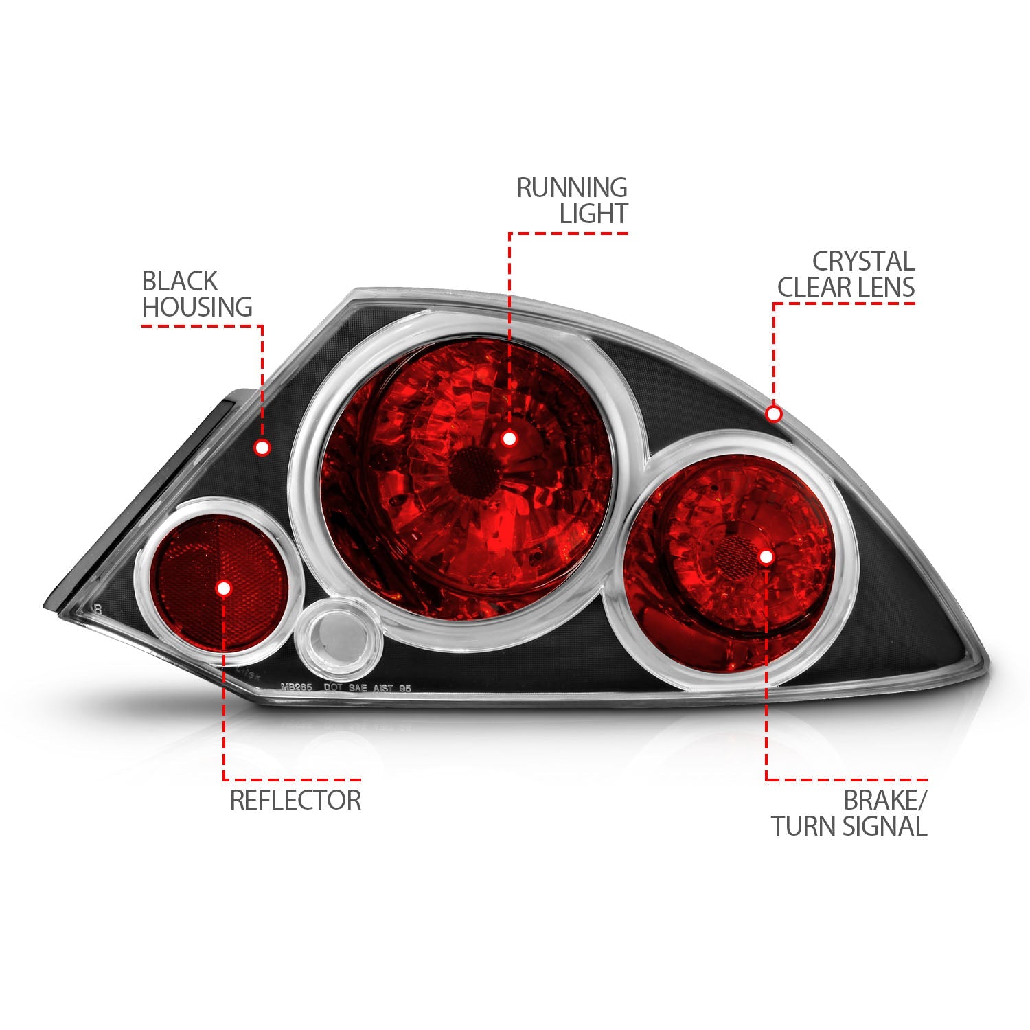 MITSUBISHI ECLIPSE 00-05 TAIL LIGHTS BLACK