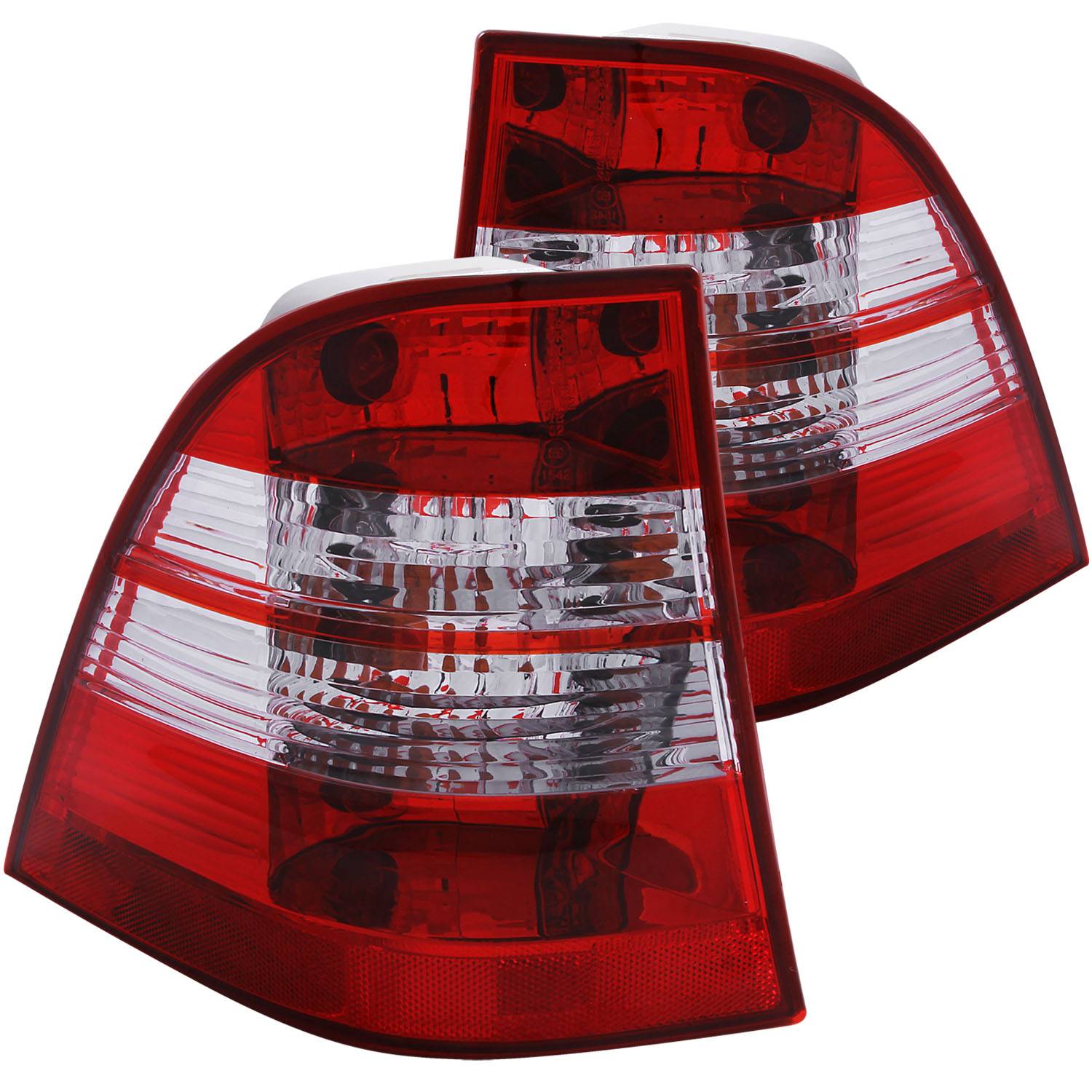 MBZ M CLASS W163 ML320/ML430/ML350/ML500/ML55 AMG 98-05 TAIL LIGHTS CHROME RED/CLEAR LENS