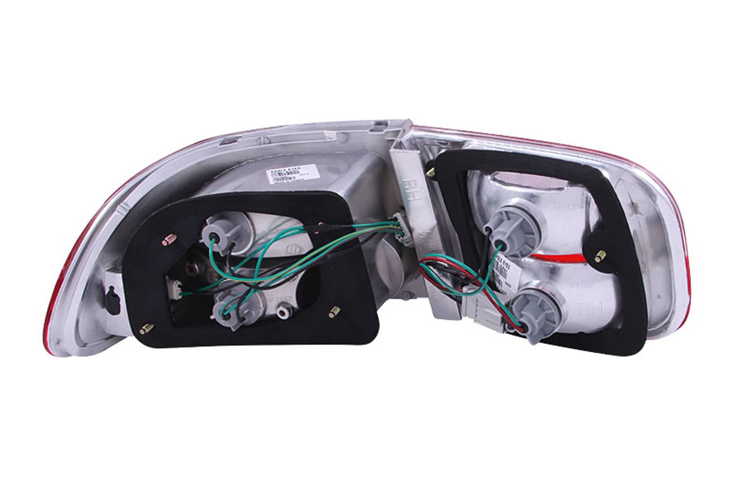 HONDA CIVIC 92-95 2/4DR TAIL LIGHTS CHROME RED/CLEAR LENS 2PC