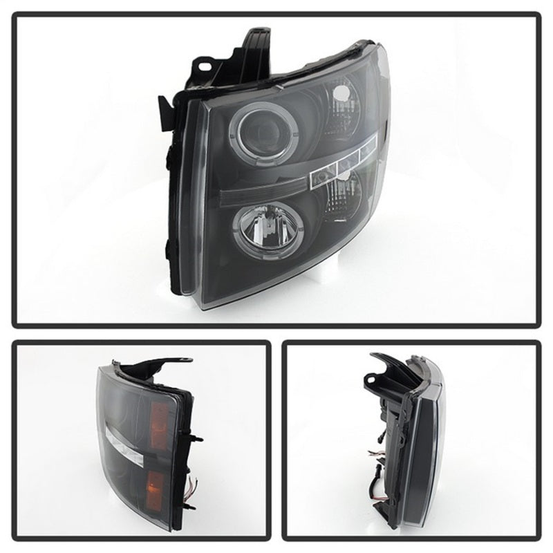 Spyder Chevy Silverado 1500 07-13 Projector Headlights LED Halo LED Blk PRO-YD-CS07-HL-BK-SR1 Performance