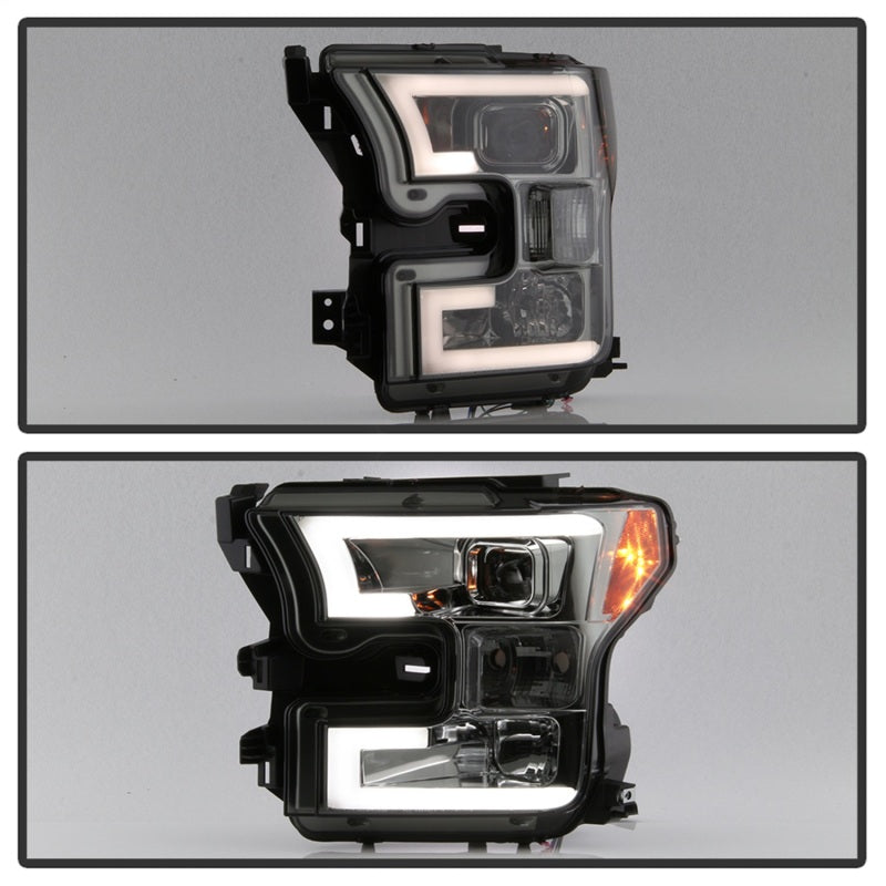 Spyder Ford F150 2015-2017 Projector Headlights - Light Bar DRL LED - Smoke PRO-YD-FF15015-LBDRL-SM-SR1 Performance