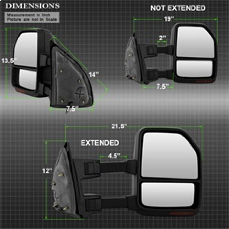 xTune 08-15 Ford F-250 SD Heated Adj LED Signal Power Mirror - Smk (MIR-FDSD08S-G4-PW-RSM-SET)-SR1 Performance