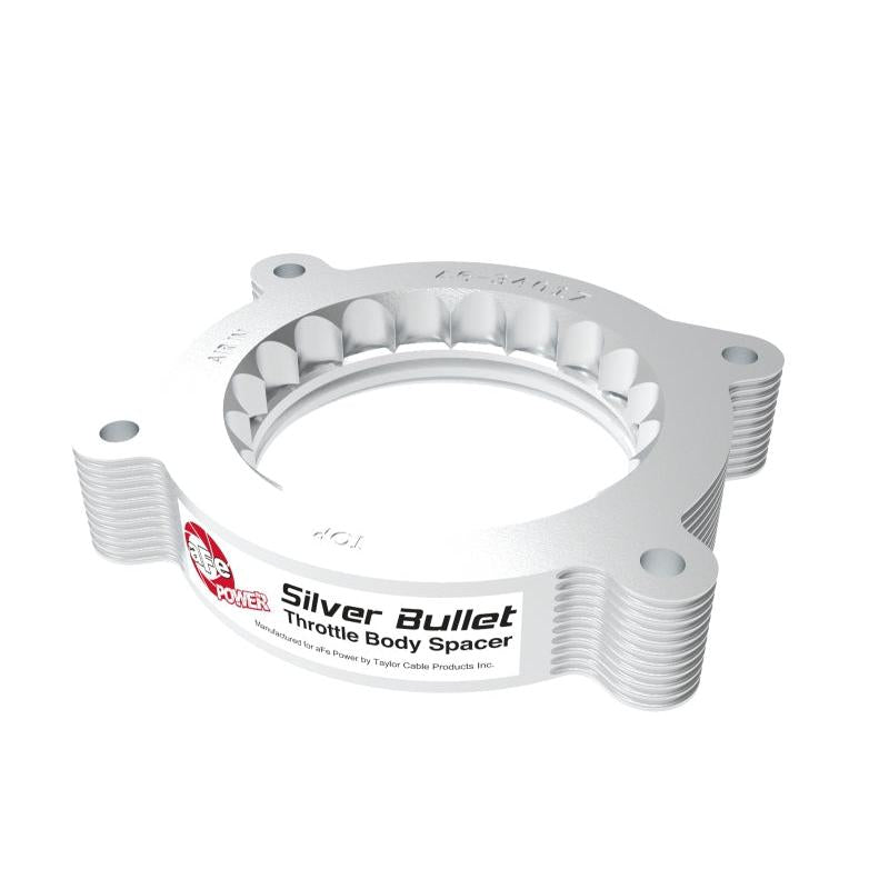 aFe 2020 Vette C8 Silver Bullet Aluminum Throttle Body Spacer Works w/ Factory Intake Only - Silver-SR1 Performance