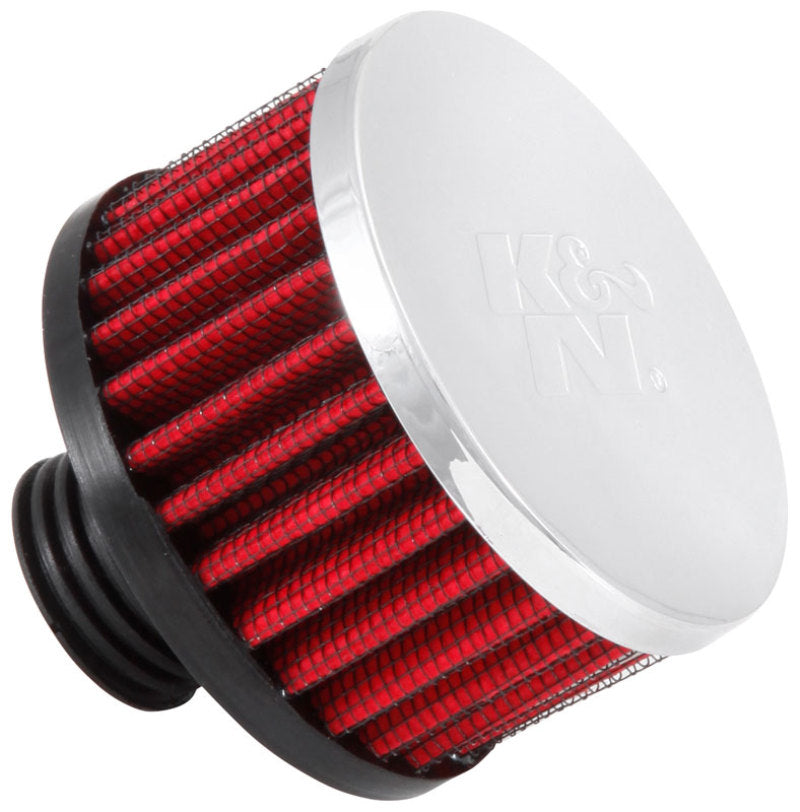K&N .5in Flange ID x 3in OD x 3.25in H Rubber Base Crankcase Vent Filter-SR1 Performance