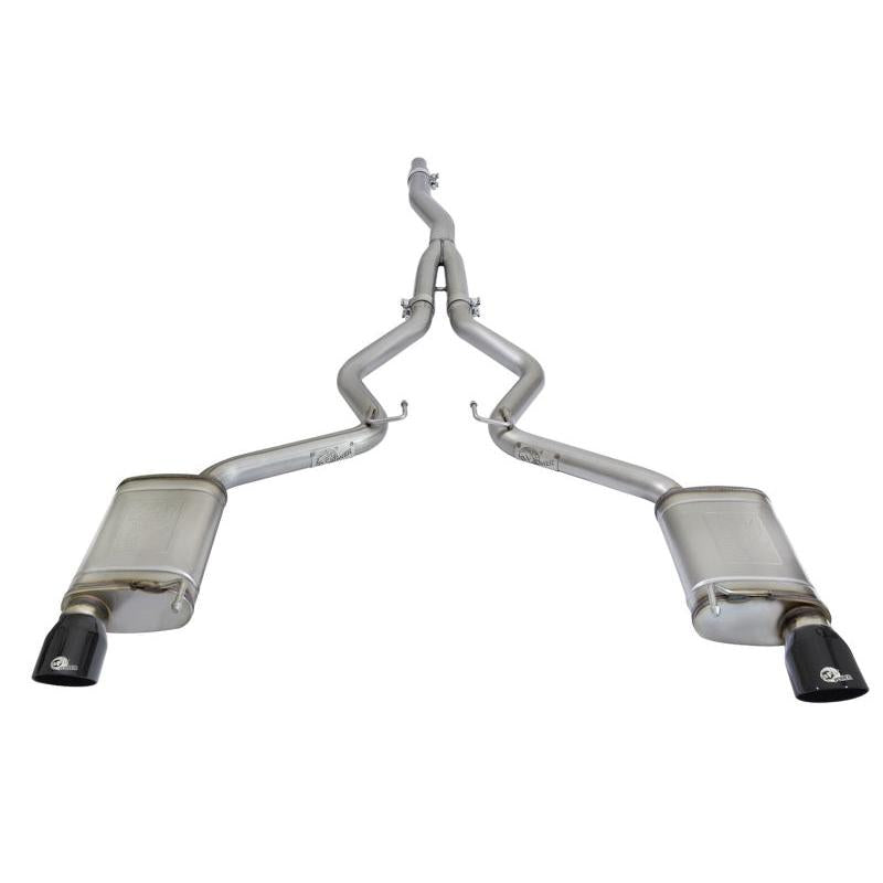 aFe MACHForce XP Exhausts Cat-Back SS-304 EXH w/ Black Tips 15-16 Ford Mustang EcoBoost 2.3L (t)-SR1 Performance