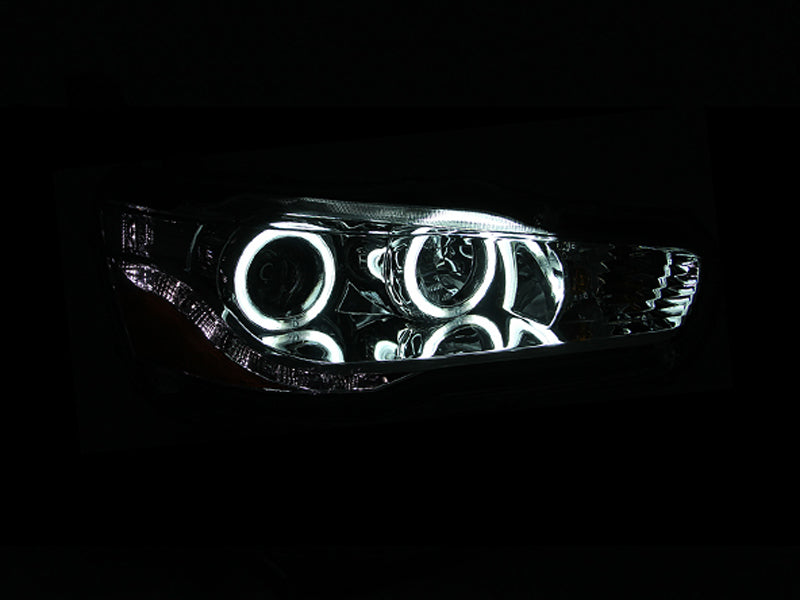 ANZO 2008-2015 Mitsubishi Lancer Projector Headlights w/ Halo Chrome (CCFL)-SR1 Performance