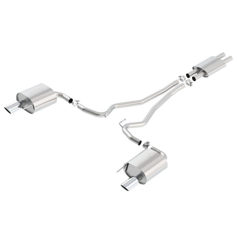 Borla Cat Back 15-17 Ford Mustang 3.7L V6 MT/AT 2.25in Pipe 4in Single Round Rolled Tips-SR1 Performance